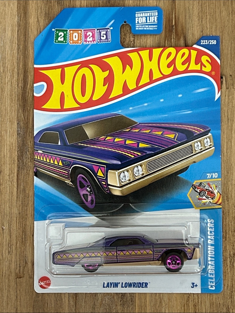Hot Wheels Layin' Lowrider Toy Car - Purple & Gold